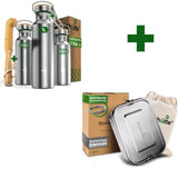 Abenteuer Bundle - Edelstahl Brotdose + Edelstahl Trinkflasche | Edelstahl Trinkflasche: 500ml | Edelstahl Brotdose: 1400ml