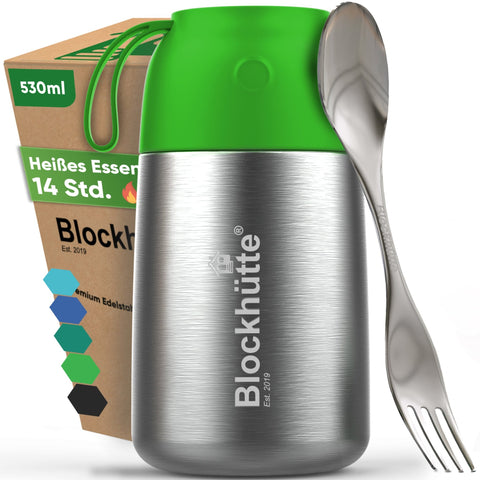 Edelstahl Thermobehälter für Essen - Blockhütte - BH0022-GIFTGRUEN