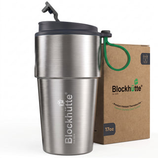 Isolierter Edelstahl Thermobecher für Kaffee und Tee – Grau, 500ml