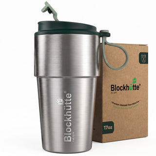 Isolierter Edelstahl Thermobecher für Kaffee und Tee – Dunkelgrün, 500ml