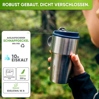 Edelstahl Isolier-Thermobecher mit Namensgravur für Kaffee & Tee – Dunkelblau, 500ml, Ansicht 3