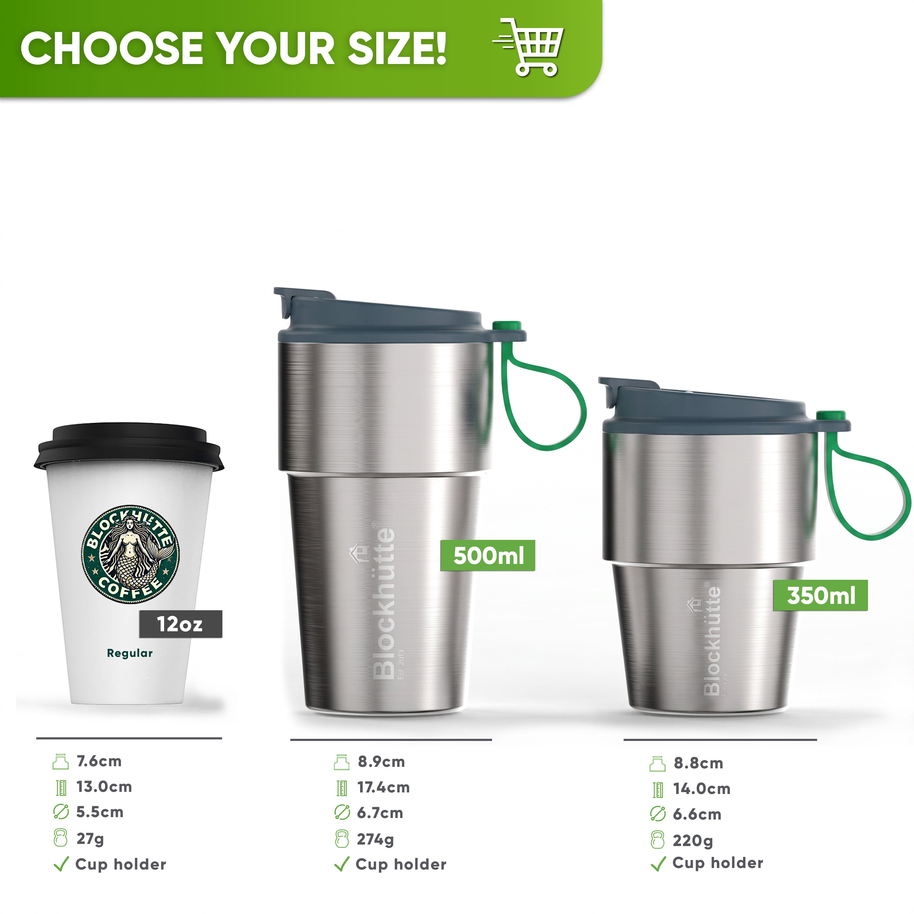 Edelstahl Isolier-Thermobecher mit Namensgravur für Kaffee & Tee – Grau, 350ml, Ansicht 4