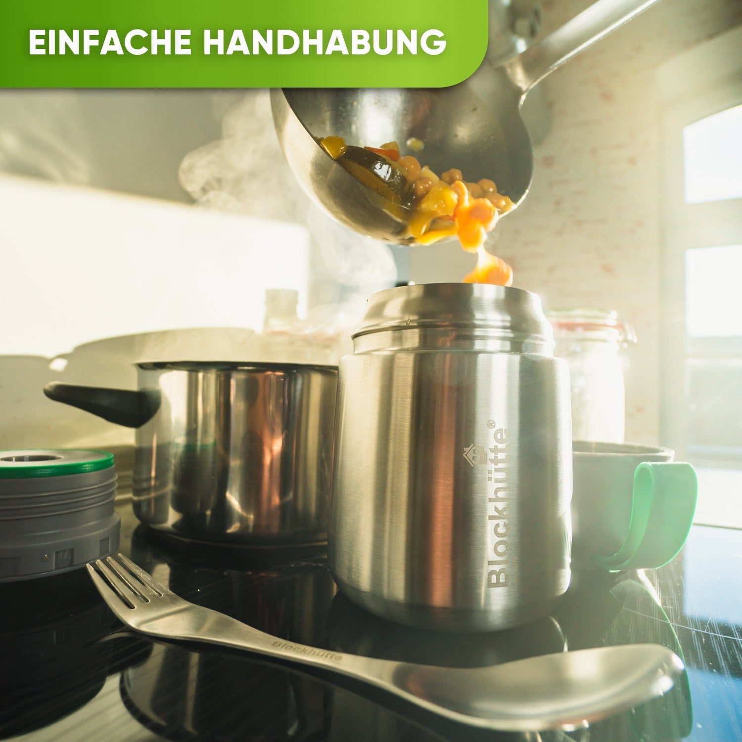 Edelstahl Thermo Lunchbox mit Anti - Vakuum Stöpsel | 530ml |