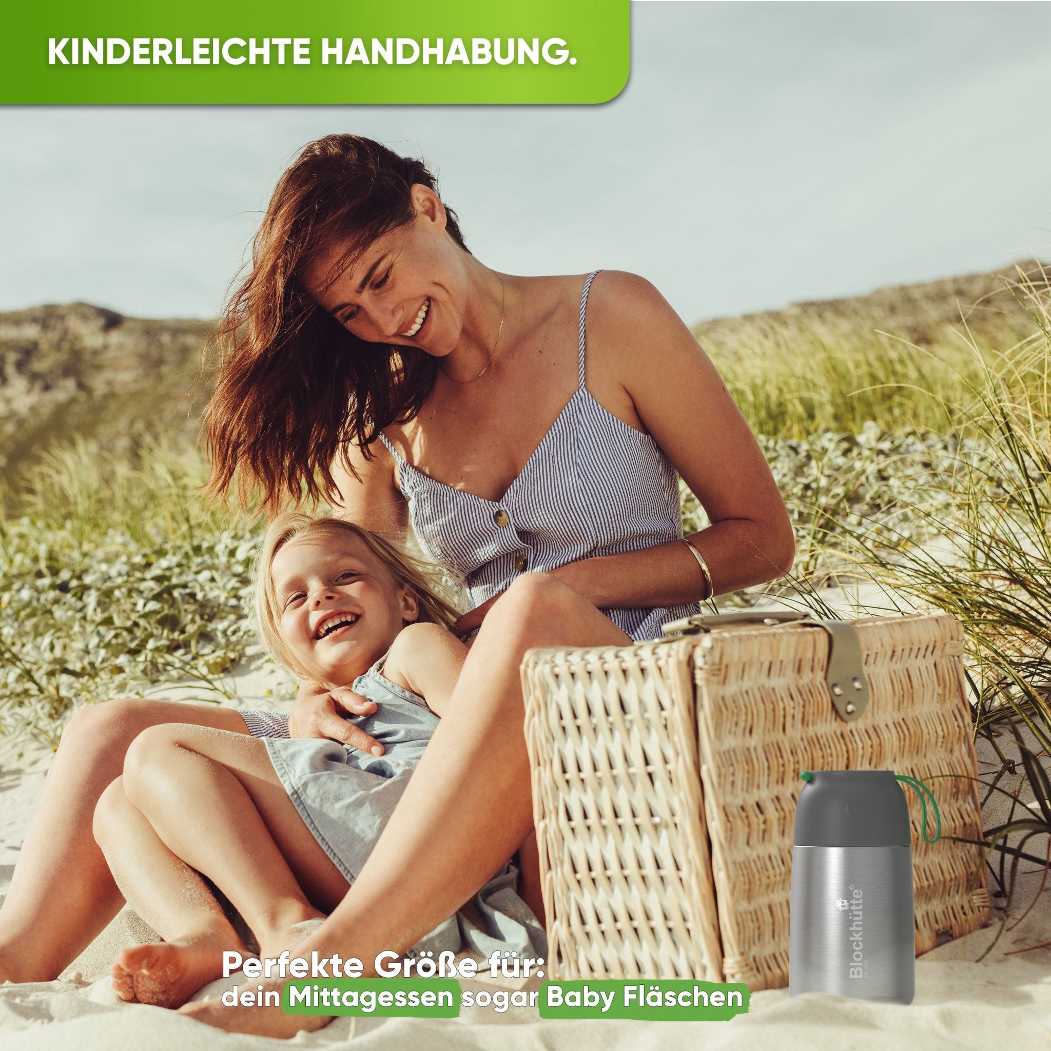 Edelstahl Thermobehälter für Essen | Schwarz | 1000ml