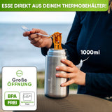 Edelstahl Thermobehälter für Essen - Blockhütte - BH0022-SCHWARZ