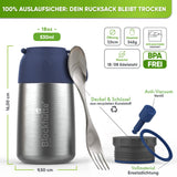 Edelstahl Thermobehälter für Essen - Blockhütte - BH0022-SCHWARZ