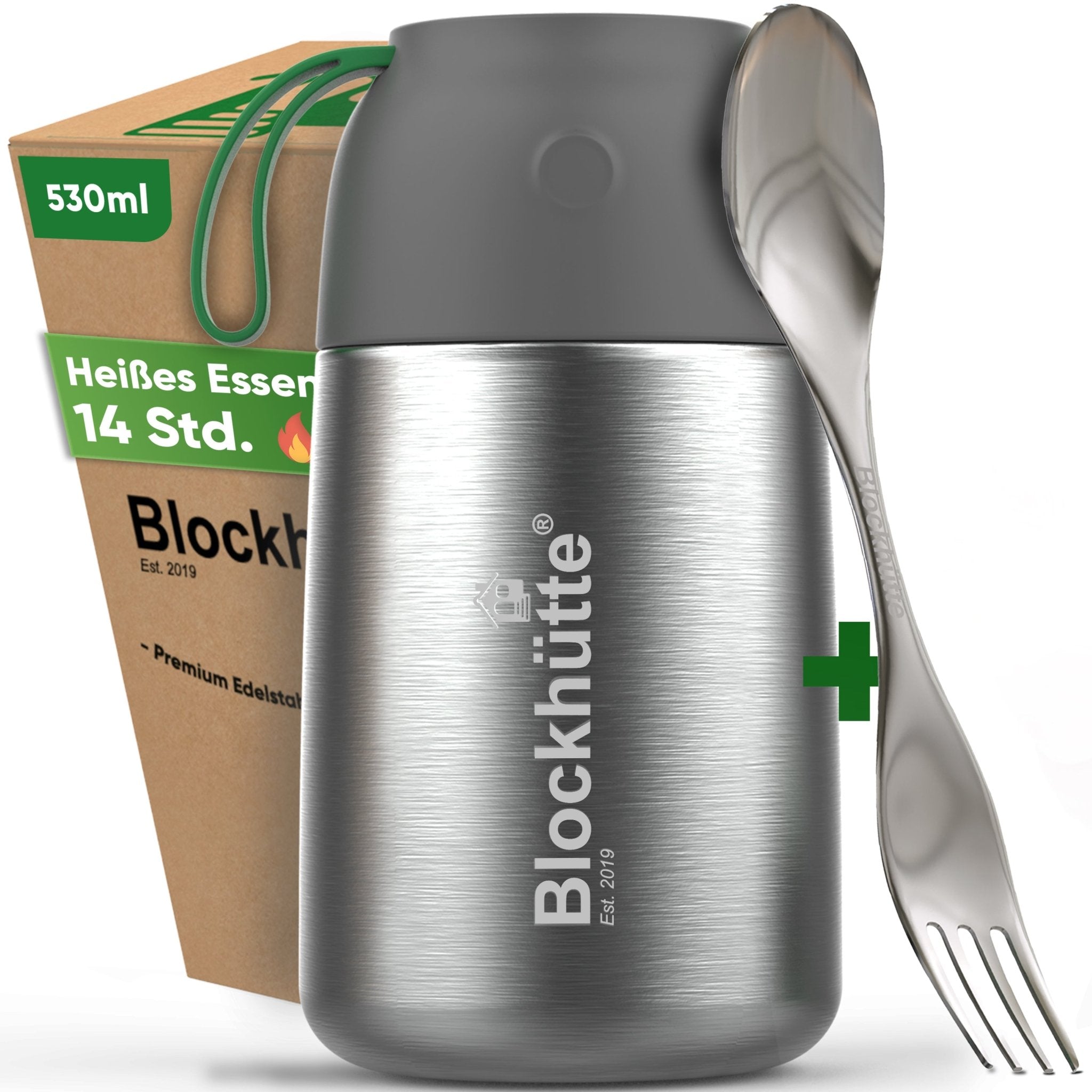 Edelstahl Thermobehälter mit Anti - Vakuum Stöpsel - Blockhütte - BH0022