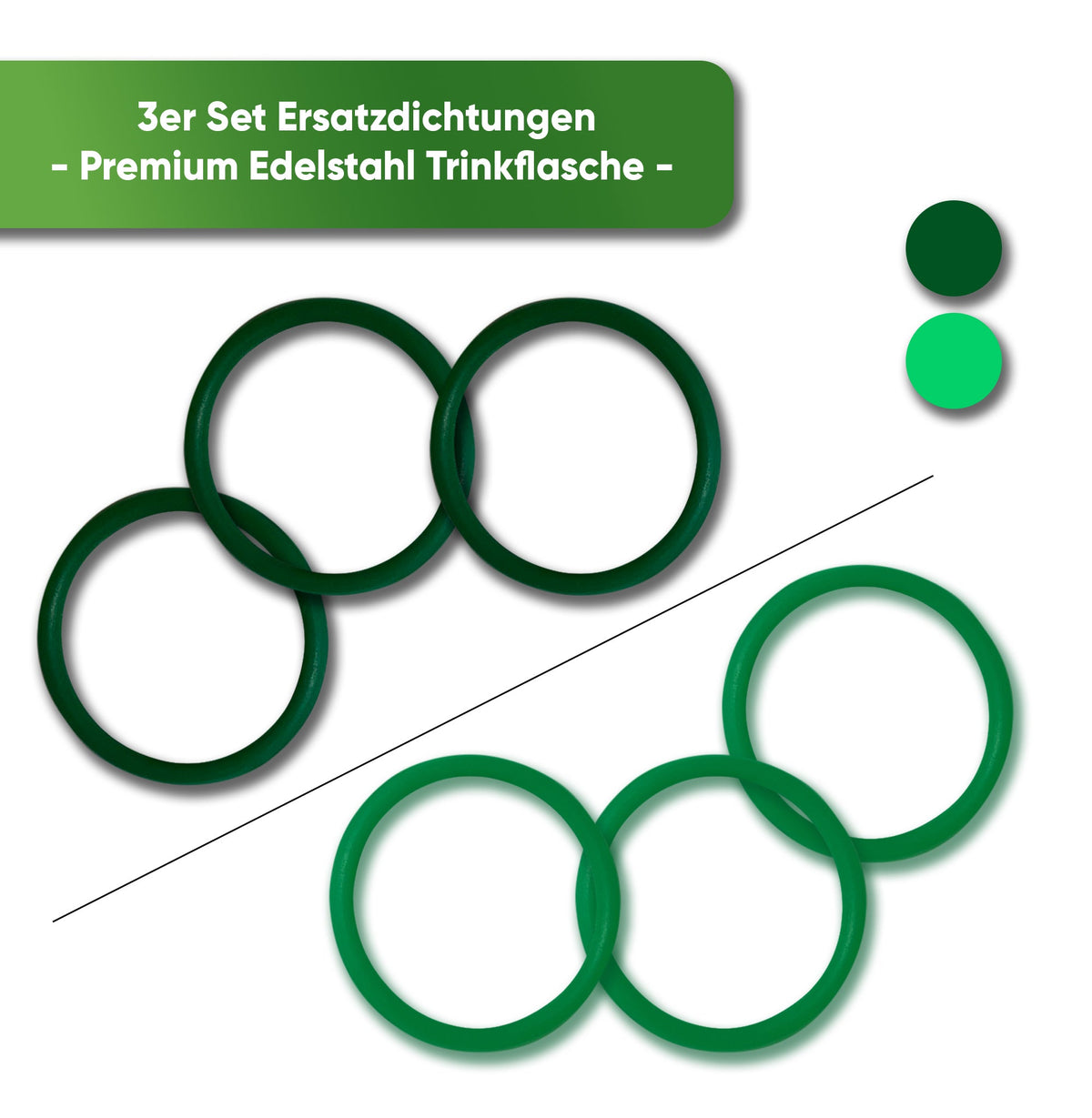 Edelstahl Trinkflasche - Dichtungen Set | Größe: 1000ml |