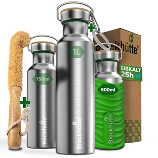 Borraccia termica in acciaio inox con guaina in silicone | 500ml | verde acido | immagine principale