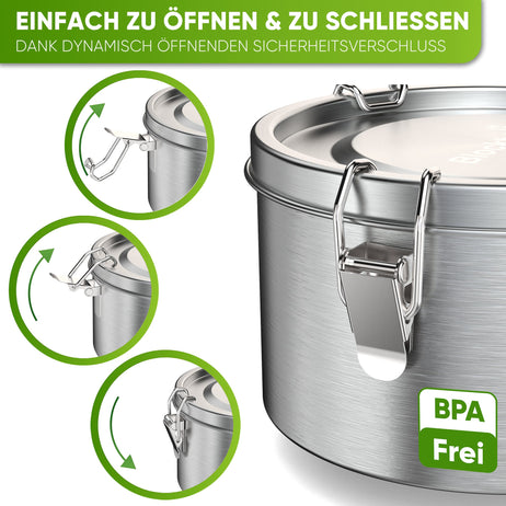 Runde Premium Edelstahl Brotdose - Blockhütte - BH0029
