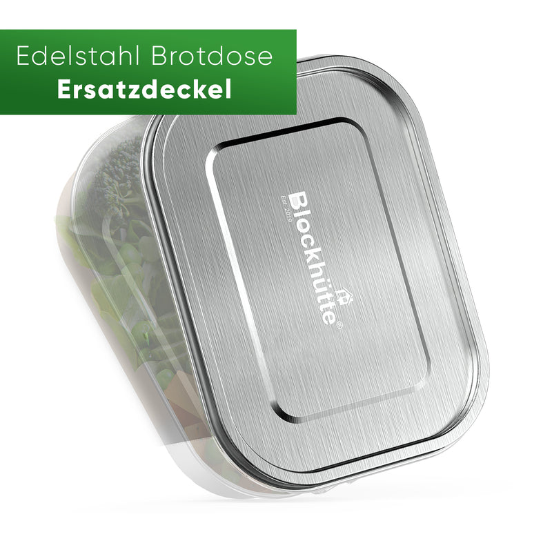 Edelstahl Brotdose - Deckel - Blockhütte