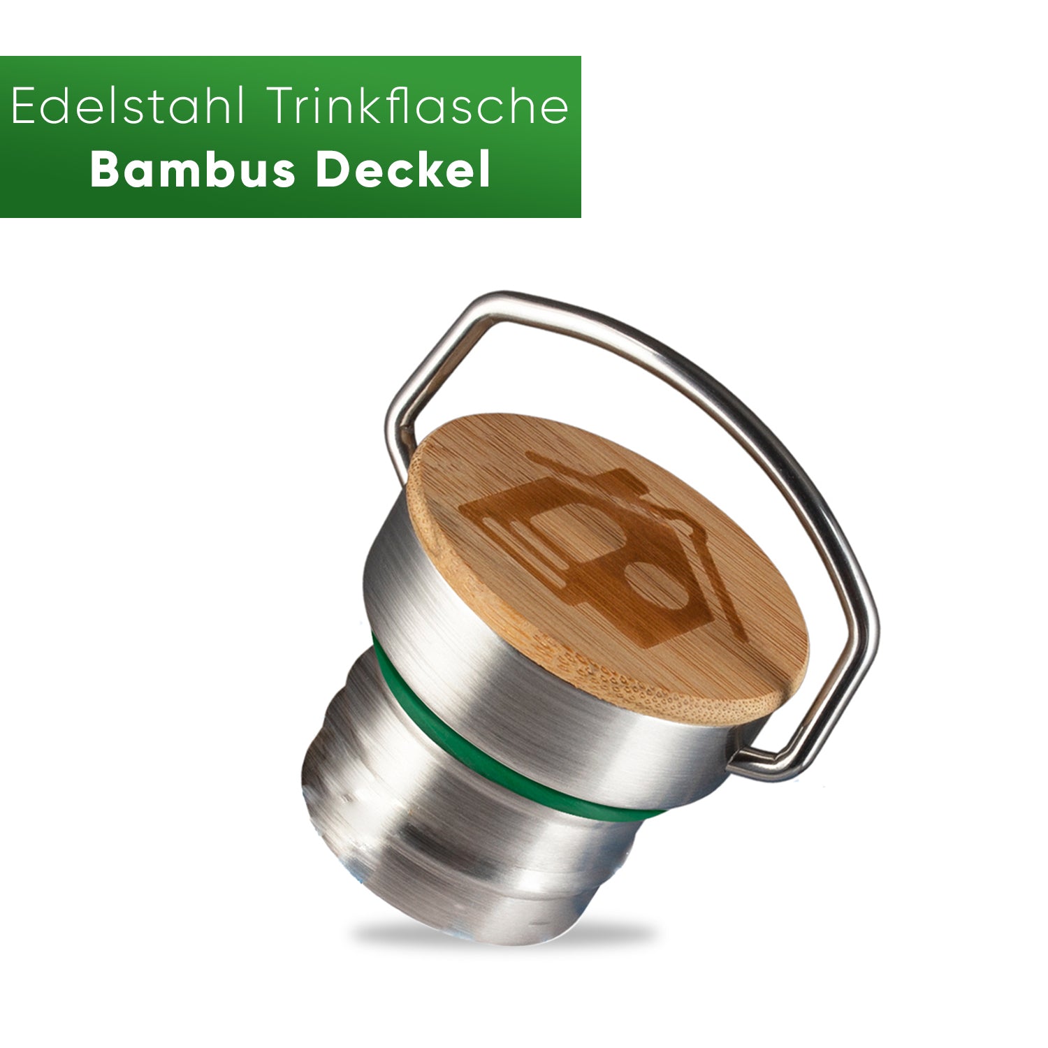 Edelstahl Trinkflasche - Deckel - Blockhütte