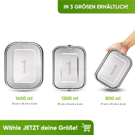Abenteuer Bundle - Edelstahl Brotdose + Edelstahl Trinkflasche - Blockhütte - BH0001+BH0006