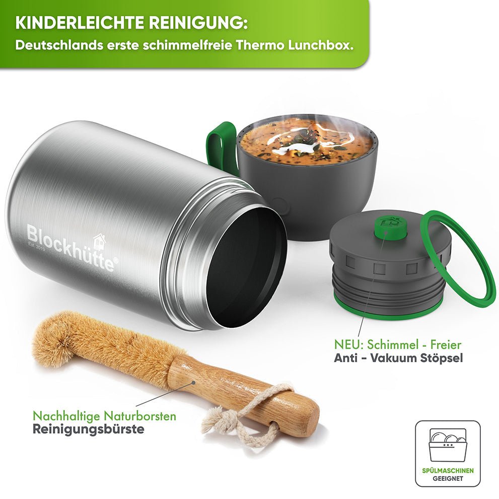 Edelstahl Thermo Lunchbox mit Anti - Vakuum Stöpsel | 1000ml |